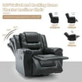 thumbnail image 2 of 3 Seater 360°Swivel and Rocking Home Theater Recliner with Two Cup Holders, PU Sofa Seat with Overstuffed Soft Cushion and Wider Armrests for Living Room,Bedroom, Black, 2 of 7