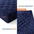 thumbnail image 3 of Amorosa Protector de colchón Impermeable Transpirable, Ultra Suave, Individual Azul, 100*190*45CM, 3 of 5