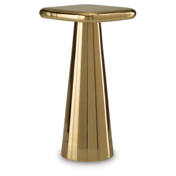 Signature Design by Ashley Dallenburg Accent Table - Gold Finish Cast Aluminum, Contemporary Glam Style