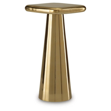 Signature Design by Ashley Dallenburg Accent Table - Gold Finish Cast Aluminum, Contemporary Glam Style