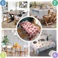 thumbnail image 5 of Red Strawberry Plants Fruit Dot Pink Pattern Rectangle Tablecloth 60"x102",Waterproof Polyester Rectangle Table Cloth, Wipeable Spillproof Polyester Tablecloth for Dining, Camping, Indoor and Outdoor, 5 of 6