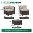 thumbnail image 2 of LazySunsets 7 Pieces Patio Conversation Set, Rattan Wicker Outdoor Sectionals with 6 Chairs and 1 Coffee Table, Off White/Brown, 2 of 9
