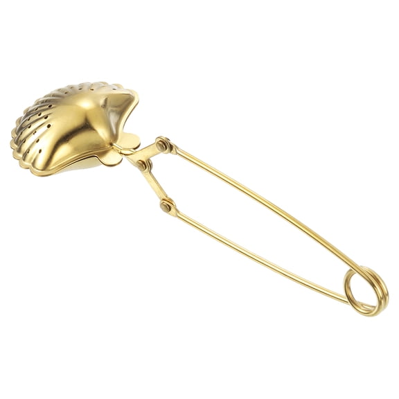 1 Pcs Seashell Snap Tea Ball Infuser, Tea Strainer, Gold