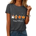 thumbnail image 2 of mgoYE Women's Halloween Tshirts Funny Novelty Graphic Halloween Holiday Tshirt Short Sleeve Tshirt Woman Shirts(Dark Gray,3XL), 2 of 7