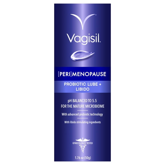 Vagisil Menopause Support Probiotic Lube   Libido, Vaginal Moisturizer with Hyaluronate, Ashwagandha and Watermelon Extract, pH Balanced for Mature Microbiome, Hormone-Free, 1.76 oz