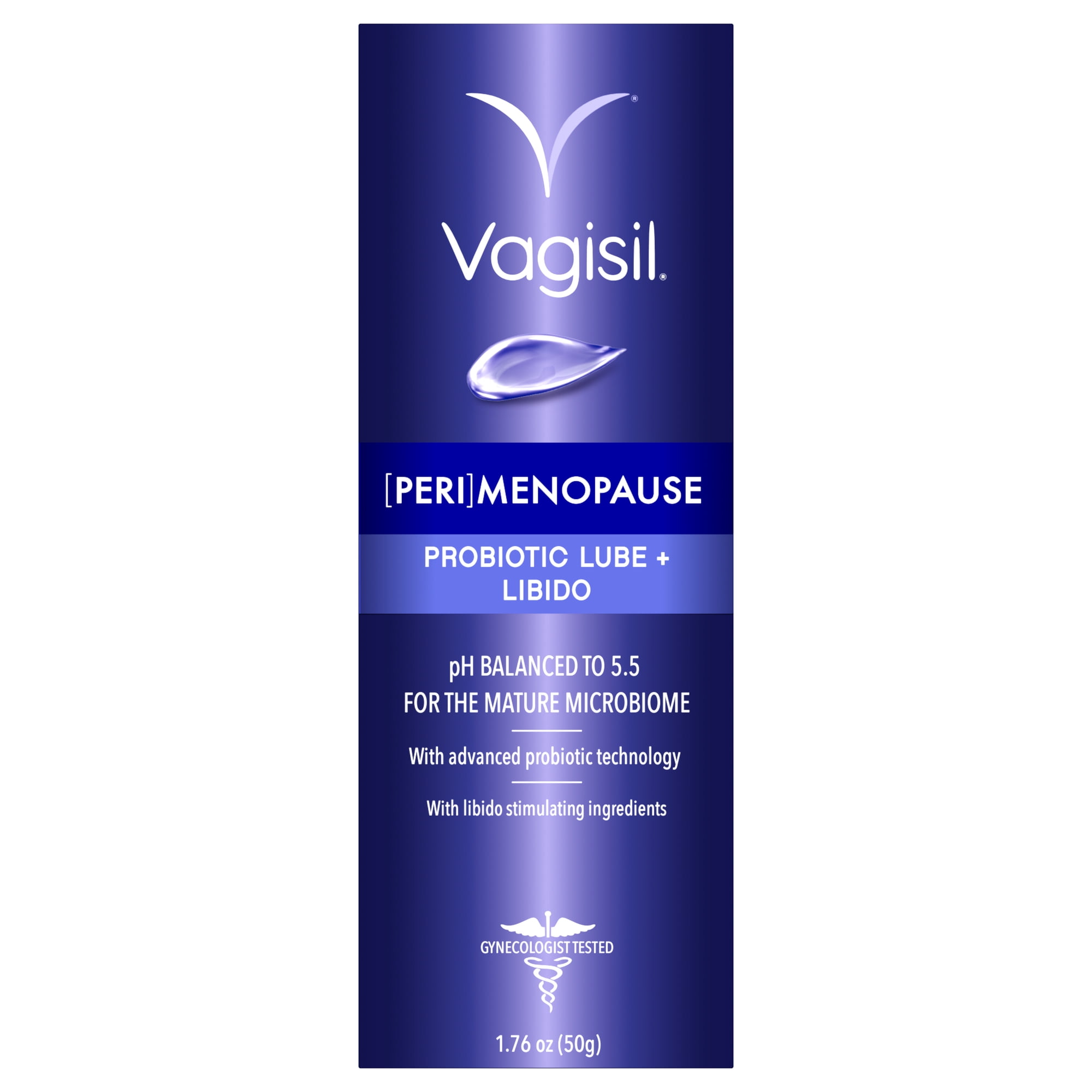 Vagisil Menopause Support Probiotic Lube + Libido with Hyaluronate, Ashwagandha & Watermelon Extract, Hormone-Free Moisturizer for Mature Microbiome, 1.76 oz