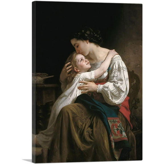 ARTCANVAS Get Up Le Lever 1865 Canvas Art Print by William-Adolphe Bouguereau - Size: 26" x 18" (0.75" Deep)