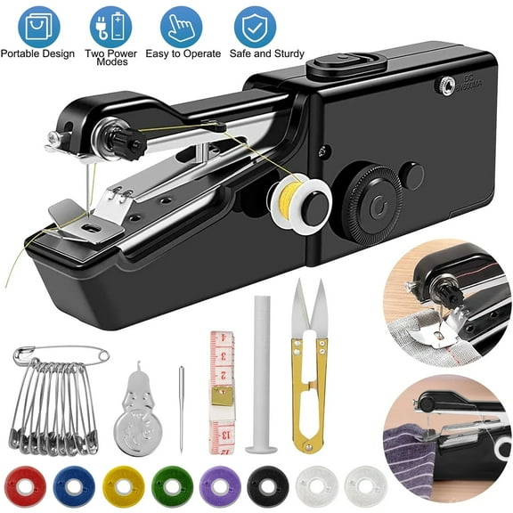 LASIEYO Handheld Electric Sewing Machine Set Portable Mini Handheld Sewing Machine