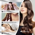 thumbnail image 4 of Rizadores de pelo sin calor, diadema de pulpo, satén, set rizador nocturno sin calor para mujer, color negro., 4 of 5