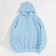thumbnail image 4 of Baqcunre Womens Hoodies Women's Long Sleeved Zipperless Back Love Your Self Printed Hoodie Fleece Jacket Fall Outfits Women Trendy Sky Blue M, 4 of 6