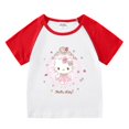 thumbnail image 3 of Hello Kitty algodón cuello redondo nueva camiseta de manga corta de verano para niños niñas niño camiseta raglán camisa de fondo bebé lindo dibujos animados Top, 3 of 5