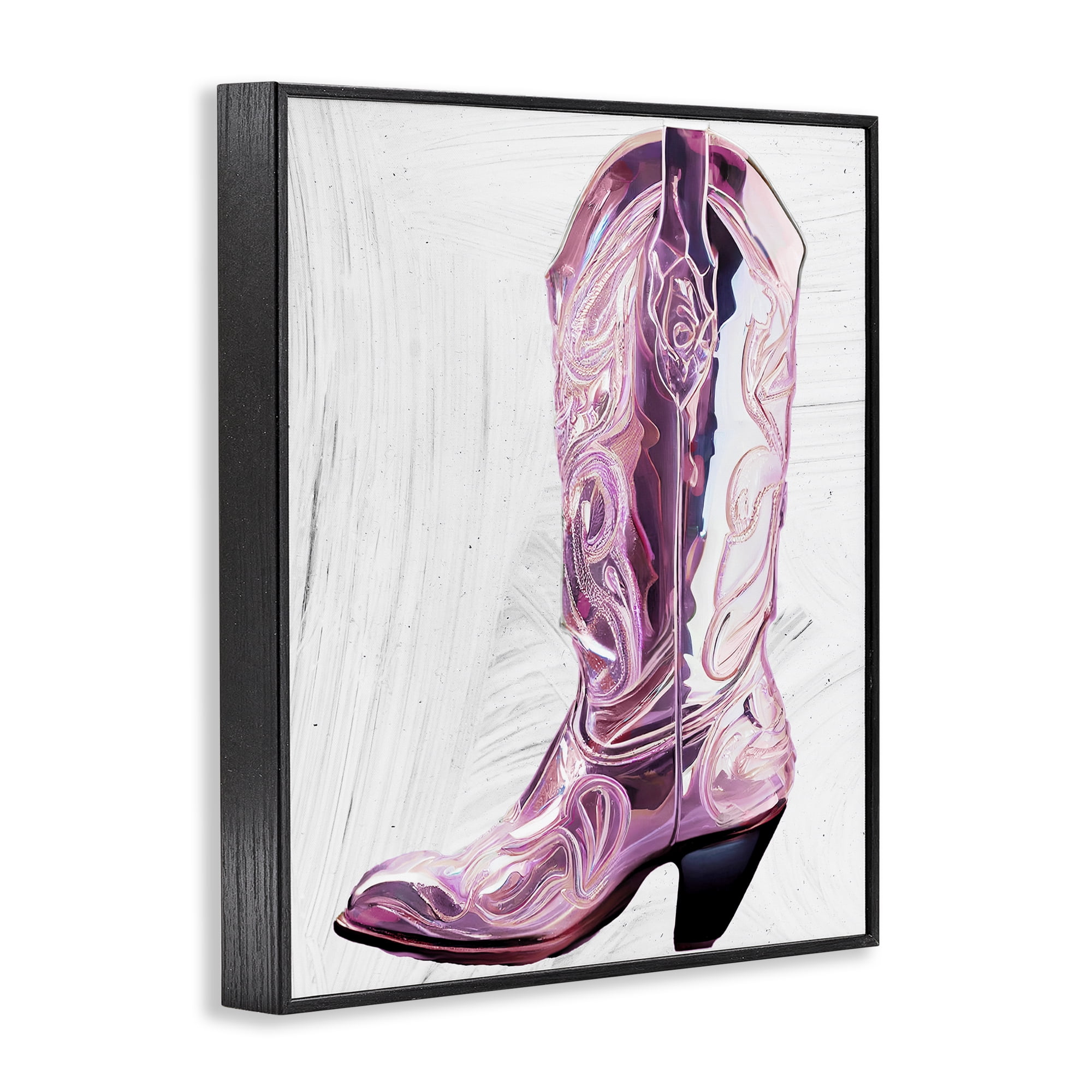 Cowgirl Cinderella's Boot Black Framed Giclee Art, design by Sasha