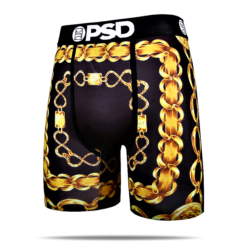 PSD PSD Underwear Men's Chain Black Boxer Brief 21810059 Black Small