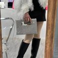 thumbnail image 2 of JIOMAY Monederos glamorosos para mujer Bolsos con purpurina para mujer Bolso cuadrado con diamantes de imitación Bolsos de mano ligeros para fiesta, 2 of 5