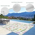 thumbnail image 3 of Spring Floral Outdoor Rug for Patio/Deck/Porch, Non-Slip Large Area Rug 6 x 9 Ft, Pink Flowers Green Plaid Pastoral Indoor Outdoor Rugs Washable Area Rugs, Reversible Camping Rug Carpet Runner, 3 of 8