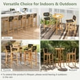thumbnail image 6 of Costway 1 PCS 30" Teak Wood Bar Chair with Backrest & Footrest Bar Height Chair for Deck, 6 of 8