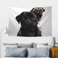 thumbnail image 4 of Cute Black Pug Dog Tapestry Aesthetic Wall Hanging Tapestries 60'' x 40'' Boho Tapestries Vertical Wall Art Decorative Funny Vintage Poster Flag Tapestry for Bedroom Living Room Decor, 4 of 6