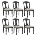 thumbnail image 7 of 7-Piece Extendable Dining Table Set, 76"-94" Long Expandable Curved Dining Table with Removable Leaf and 6 Upholstered Chairs for Kitchen Room, Dark Oak, 7 of 7