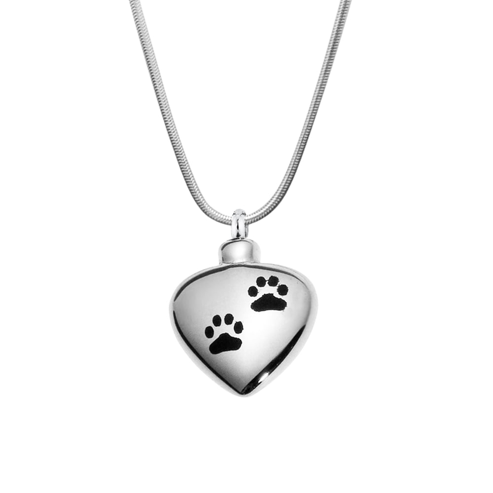 Pet Loss Memory Necklace Pendant Dog Cat Paw Jewelry Heart Teacher Mom Dad Gift 