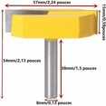 thumbnail image 2 of Router Bit, Trimming Bit, 8mm Router Bit, Bottom Cleaning Surface Planing Bit, T-Track T-Slot Router Bits, 8x57mm Bottom, Yellow Blade, from DE, 2 of 5