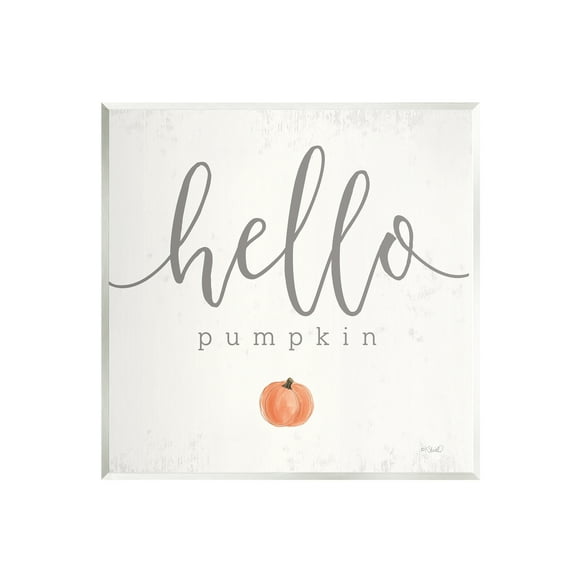 Stupell Industries Hello Pumpkin Fall Greeting Food & Beverage Painting Unframed Art Print Wall Art, 12 x 12