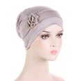 thumbnail image 4 of Women's Soft Floral Turban Head Wrap, Stretchy Breathable Lightweight Slouchy Beanie Hat, Daily Outdoor Headwear Complexion One Size, 4 of 4