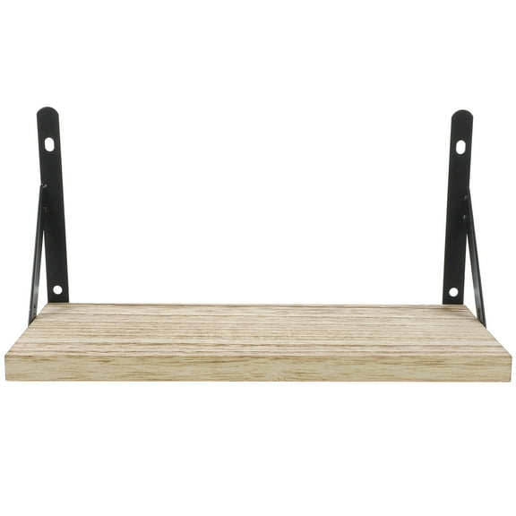 HOMEMAXS Khaki Wooden Wall Mount Shelf 7.9 Inch for Home Storage and Organization