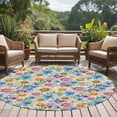 thumbnail image 4 of Spring Flowers Round Area Rug 6Ft Washable Circle Rugs for Bathroom Office, Watercolor Floral Daisy Plants Country Non-Slip Carpet Floor Mats Indoor Outdoor Carpet Runner Aesthetic Home Decor, 4 of 8