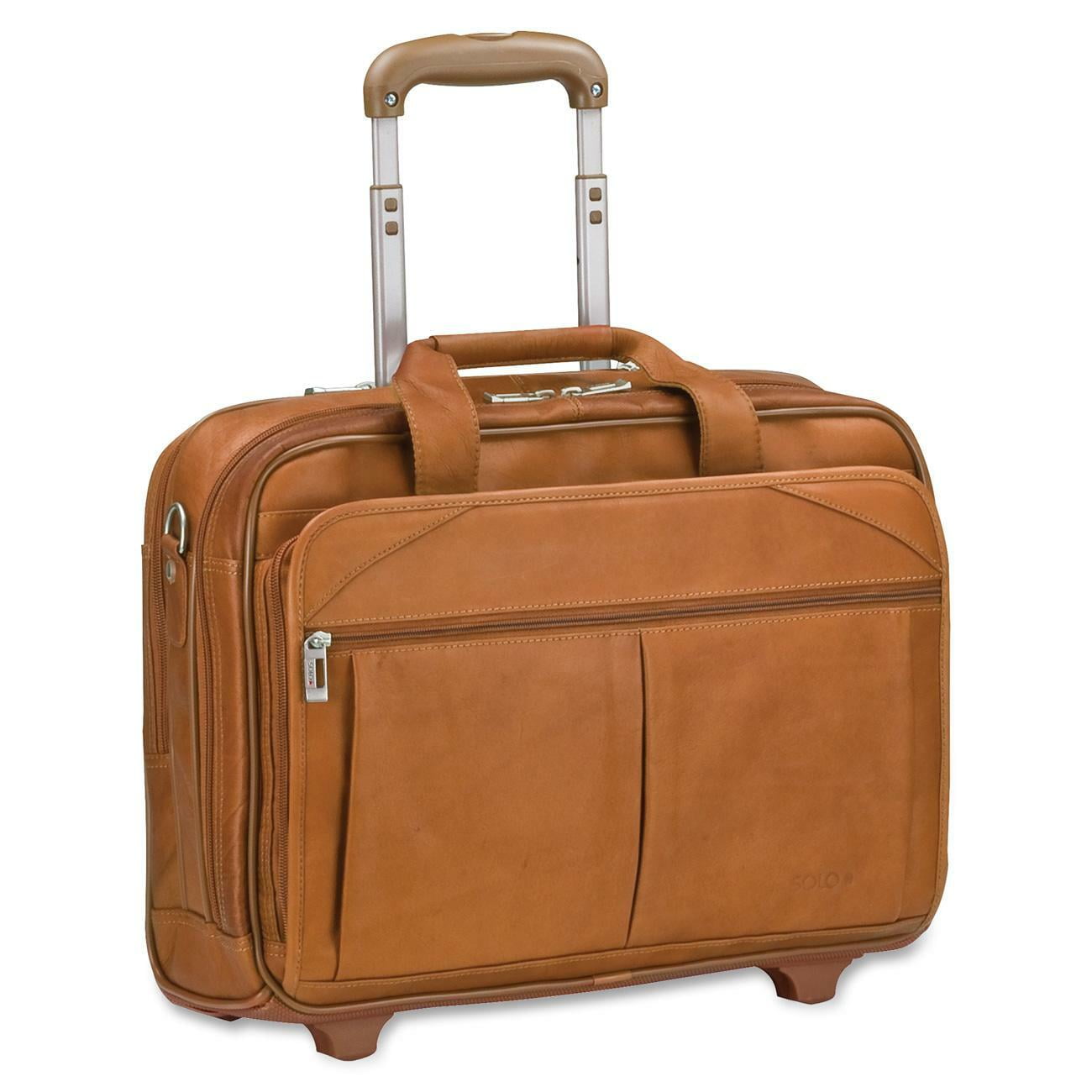Solo Rolling Laptop Computer Case, Tan