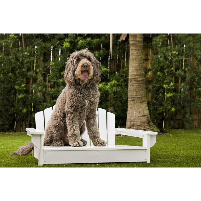 Midlee White Dog Adirondack Chair Bed X Large