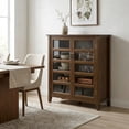 thumbnail image 3 of Simpli Home Burlington 40 inch Wide Solid Wood Transitional Medium Storage Cabinet in Mahogany Brown, 3 of 10