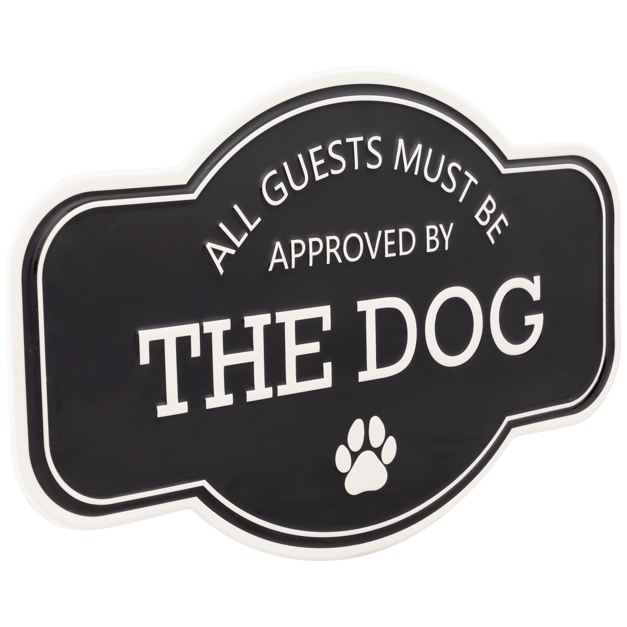 Northlight Approved by The Dog Metal Wall Sign - 13.75" - Black and White