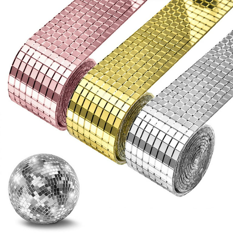 Self-Adhesive Disco Ball Mirror Tiles Real Square Mirror Tiles Sticker for  Craft Home Decorations Silver 100*4cm