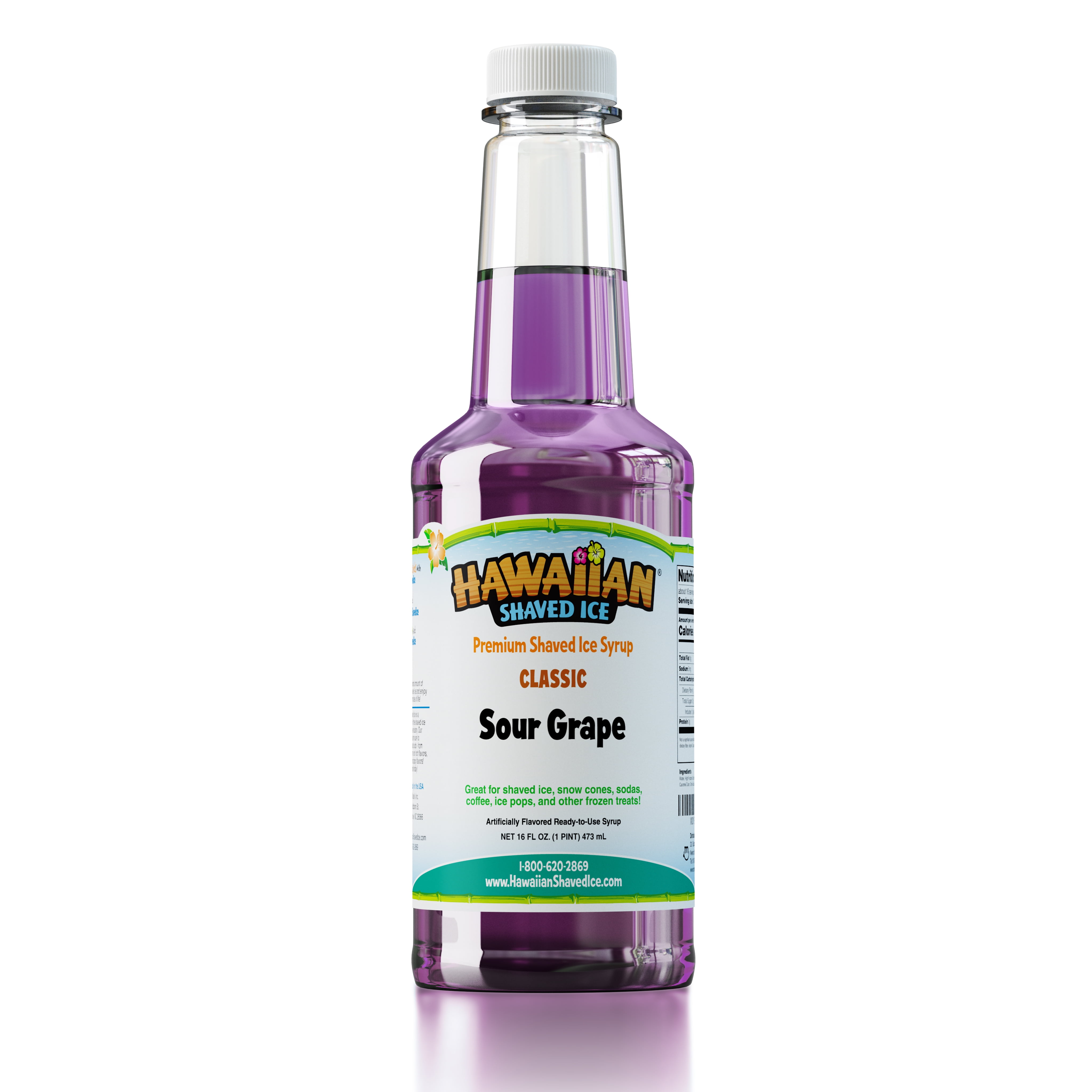 Hawaiian Shaved Ice Snow Cone Syrup - Sour Grape Flavor (Pint)