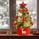 thumbnail image 4 of Mini árbol de Navidad flocado de 45 cm con luces LED • Decoración de sobremesa • Árbol artificial blanco preiluminado para casa, oficina y apartamento, 4 of 6