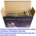 thumbnail image 5 of Leberna 330-Piece Gold Plastic Silverware Set 110 Forks, 110 Spoons, 110 Knives, 5 of 9