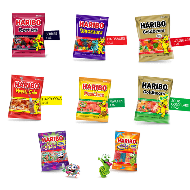 Haribo Gummies Combo Pack Assortment of 8 Flavors - Walmart.com ...