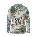 thumbnail image 5 of Yuyamidu Butterfly Golf Top for Women Golf Shirts Boho Flowers Long Sleeve Collared Tennis Shirt Comfy Quarter Zip Activewear Size L, 5 of 8
