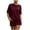 Wine, variant on Costeam Womens Oversized 2 Piece Outfits Drop Shoulder Short Sleeve Side Slit Top Elastic High Waist Shorts Solid Color Soft Knit Casual Daily Loungewear Set