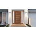 thumbnail image 3 of Front Exterior Prehung Metal-Plastic Door | Manux 8415 Walnut | 2 Side Sidelite Transoms | Office Commercial and Residential Doors Entrance Patio Garage 64 x 80 (W14+36+14x80) Left-hand, 3 of 5