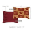 thumbnail image 4 of VHC Brands Classic Country Primitive Bedding-Ninepatch Star Red Sham, Standard, Burgundy, 4 of 6