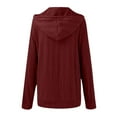 thumbnail image 5 of Hauaitttt Autumn Winter Women Loose Fit Long Sleeve Hooded Zip up Cardigan with Pockets Casual Sweatshirt Hoodies for Women over Hoodie for Woman Women Athletic Hoodies Jacket Women Casual Hoodie, 5 of 5