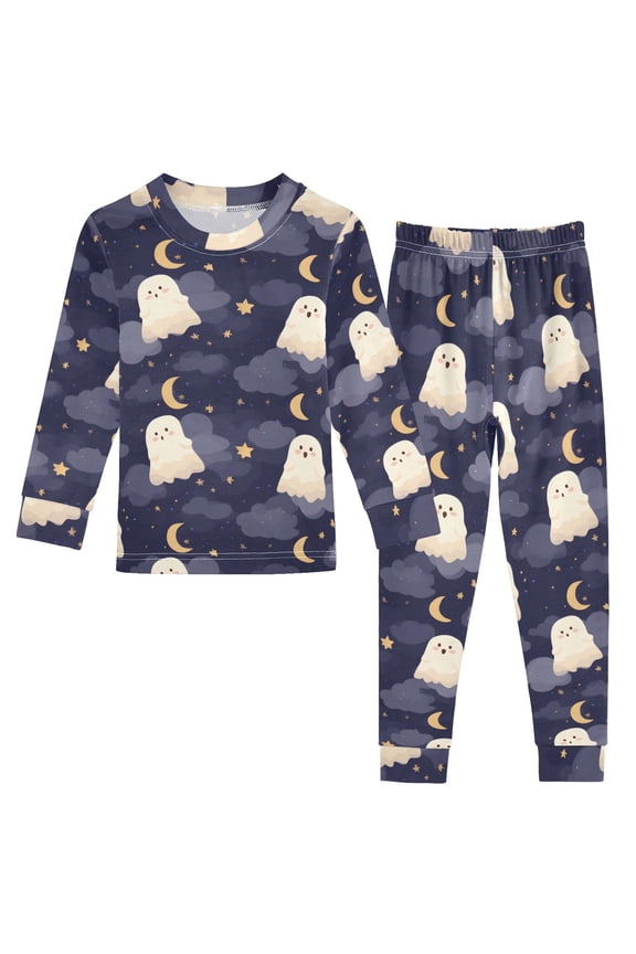 Ghost Star Moon Cotton Pajamas 2 Piece Set Sleepwear Soft and Comfortable Homewear Nightwear