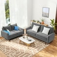 thumbnail image 5 of 56.3'' Velvet Round Arm Loveseat, Couch with Solid Wood Frame, for Guest Room, Teenager's Room, and Small Apartment,33.1'' H x 56.3'' W x 31.1'' D, 5 of 5