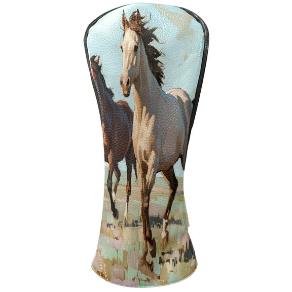 Golf Club Head Cover Waterproof Leather Golf Accessories HeadCovers Set Driver Headcover for Women Men Horses