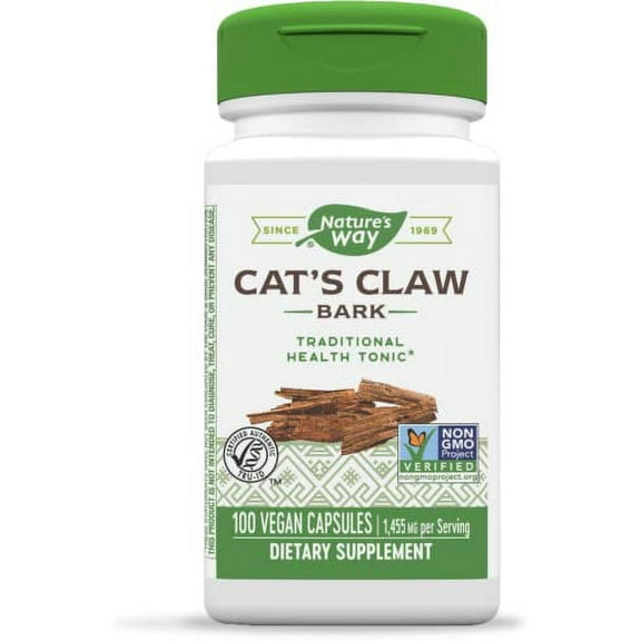 Nature's Way Catâ€™s Claw Bark, Traditional Health Tonic*, 1,455mg per serving, 100 Capsules