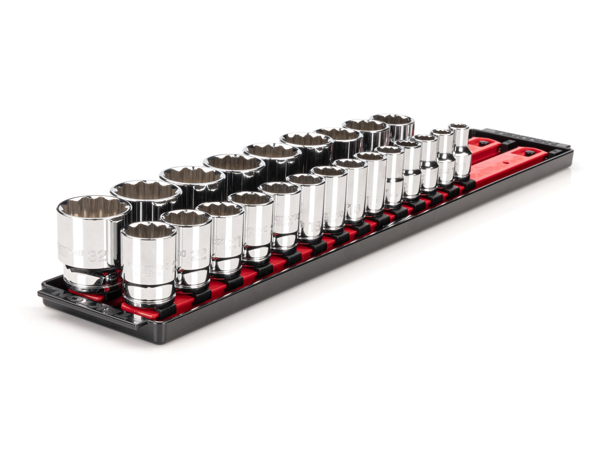 TEKTON 44-Piece 3/8" Drive Socket Set - 12-Point Metric (6-24mm), Includes Ratchet, Extensions, Tray