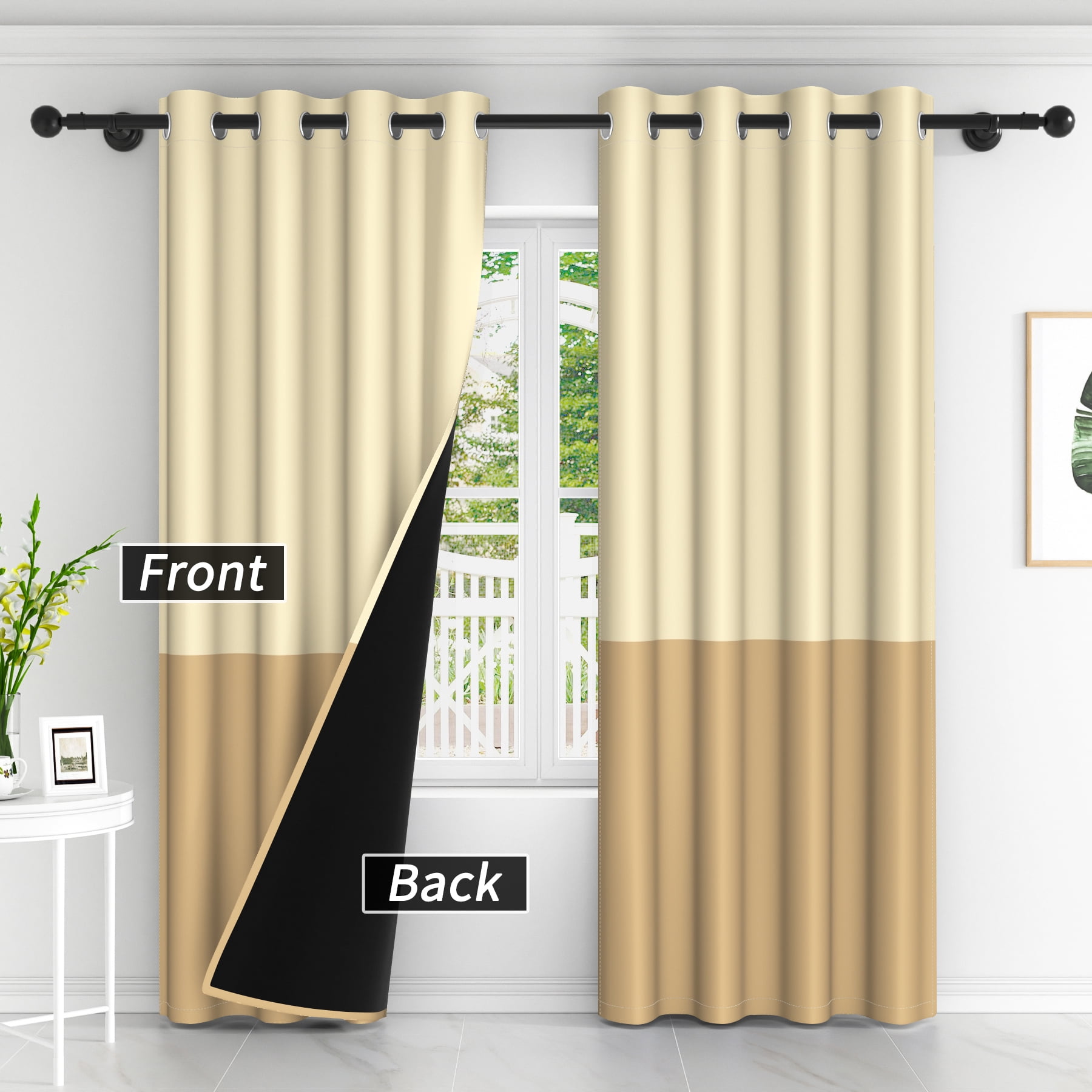 Lfeey Yellow Blackout Curtains for Bedrooms, 52x96 inch, 2 Pieces