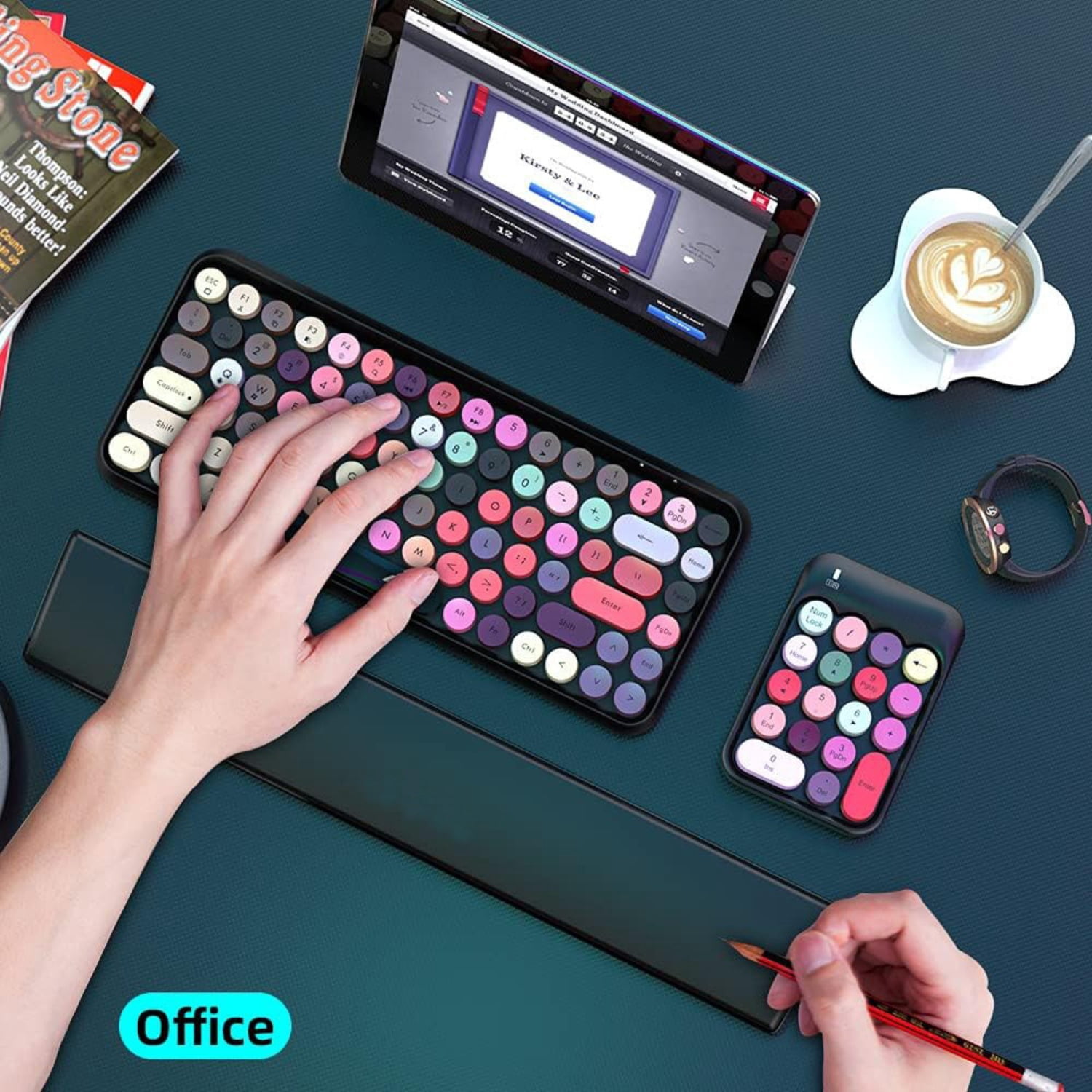 Leather Keyboard Wrist Rest, Waterproof Wrist Support for 75-104 Key Standard Keyboards, Ergonomic Office Keyboard Pad for Computer Work