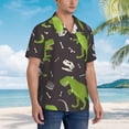 thumbnail image 5 of Goofa Dinosaur Skeleton Hawaiian Shirt for Men, Unisex Summer Beach Casual Short Sleeve Button Down Shirts,Aloha Tropical Floral print shirt-Small, 5 of 9